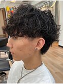 波巻きパーマメンズパーマメンズヘアツーブロックツイストパーマ