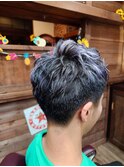 MEN’S HAIRハイライトマッシュパーマ〈理容室〉東浦和メンズ