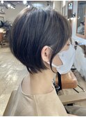 くびれショートゆとりハンサムボブ丸みマッシュショート