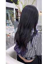 アオ 甲府本店(AO) ブルーバイオレット×裾カラー×インナーカラー