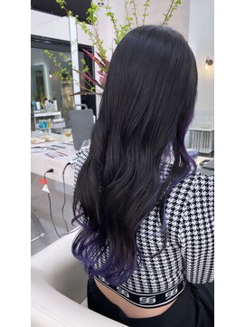 アオ 甲府本店(AO) ブルーバイオレット×裾カラー×インナーカラー