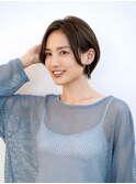 センターパートくびれハンサムショートひし形ショコラベージュ