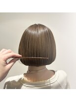 リュネッツ あざみ野店(lunettes)&nbsp;【ブリーチなし透明感】アッシュベージュ×つやつやミニボブ