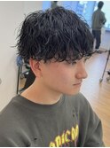 【緩め波巻きマッシュ】ツイストスパイラル 刈り上げ 名古屋