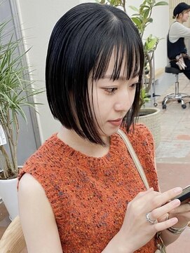 パークレーン アイス イヴェン(park lane ICI yeven) レイヤーボブ切りっぱなしボブラベンダーミルクティーベージュ