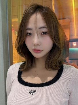 ロンドルーチェ 心斎橋(Lond luce) ダークアッシュ/ミディアムレイヤーカット［髪質改善/縮毛矯正］