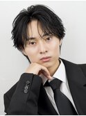 韓国マッシュセンターパートツーブロックフェザーパーマシャドウ