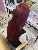 アジールヘア 所沢プロペ通り店(agir hair) チェリーレッド ブリーチカラー