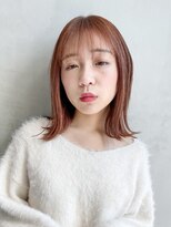 アイティー バイ アルバム 中野店(IT by ALBUM) ナチュストレートミディ_オリーブカラーハイライトカラー_37311