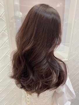 ジーナ 船橋(Zina) オトナ女子ツヤ髪アッシュカラーふんわりミディシースルーバング