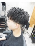 メンズカット/センターパート/アップバング