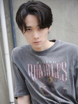 アンディ 御堂筋なんば店(ANDY)&nbsp;シースルーセンターパート韓国風黒髪スーツ短髪