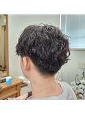 波巻きパーマ×ケアパーマ×マッシュ刈り上げショート
