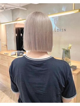 ローレン(LOREN) ミルクティーベージュぷつっとボブケアブリーチ 梅田
