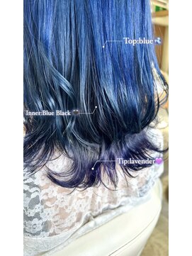 フラム(fulam) ブルー×ブルーブラック×ラベンダー