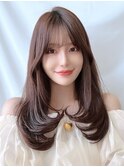 【chihiro】色っぽ韓国風レイヤー赤味を活かした透明感カラー
