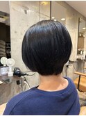 大人可愛いショート×艶髪黒髪スタイル