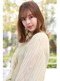 小顔、オリーブカラー、ハイライトカラー、セミウェットウェーブ