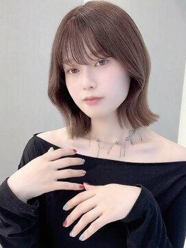 ロンドプランタン 恵比寿(Lond Printemps) ラテグレージュ顔周りレイヤーボブ韓国巻き結べるレイヤーカット