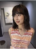 ドライパーマゆるめパーマウルフパーマミディアムパーマ銀座暗髪