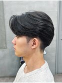 刈り上げセンターパートフェザーパーマサーフカール