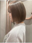 オリーブグレー/ボブ/顔周り/レイヤー/髪質改善/縮毛矯正