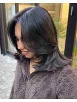 ヌエン 渋谷(NU/EN)&nbsp;重ためミディアムレイヤー/バタフライカット/ハッシュカット