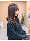 髪質改善/美髪矯正/ミディアムレイヤー/顔周りレイヤー/ブラウン