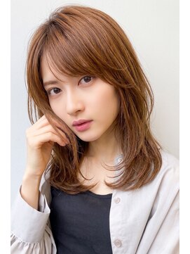ディーヴァヘアーエズ(DIVA hair Eze) 20代30代オレンジブラウン×サイドバングミディアムレイヤー