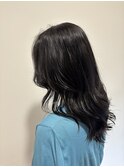 ダークブルー/くびれレイヤー/ローライトカラー/20代/30代/40代