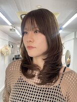 アオ(AO。)&nbsp;ハッシュカット/韓国レイヤー/オリーブカラー/オリーブ