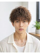 MEN's Baguz MEN'Sカット/ MEN'Sパーマ/ MEN'Sカラー ベージュカラー韓国風マッシュ無造作カールパーマ