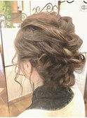 【コトノハ】ヘアセット結婚式編み込み大人可愛いルーズアレンジ