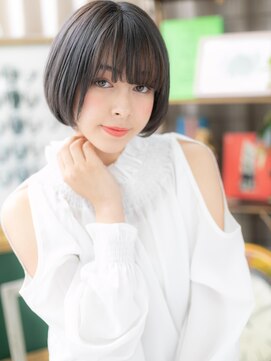 カバーヘア ブリス 川口(COVER HAIR bliss) 黒髪ナチュラルでツヤ透明感*小顔前下がりボブa川口10代20代30代