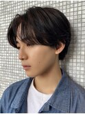 韓国風センターパートセンター分け刈り上げツーブロック