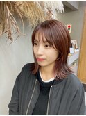 ピンクブラウン/ミディアムボブ