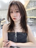 韓国ヘアグレージュカラーブリーチ無し髪質改善イヤリングカラー