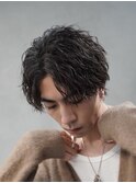 センターパートウルフパーマ波巻きスパイラルパーマサーフカール