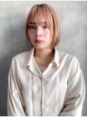 【GEEKS渋谷】ボブカット/ピンクベージュ/ベージュカラー/顔周り