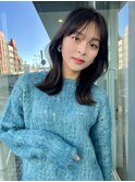 韓国くびれヘア暗髪カラー
