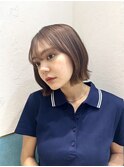 マロンベージュ/ボブ/前髪/レイヤー/髪質改善/縮毛矯正/立川