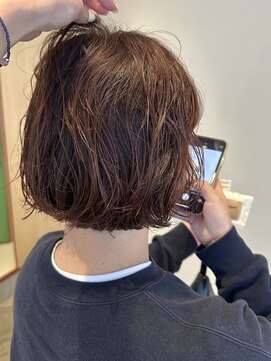 bob / perm / orange brown color