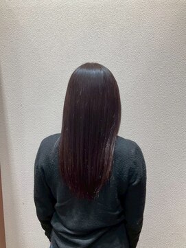 アクセ 美シルエット透け感艶カラーエアストレート似合わせカット