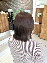 フォーカラープロブレム(4 COLOR PROBLEM) 外ハネボブ×縮毛矯正×ピンクヴァイオレットカラー