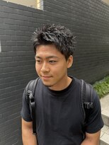 メルシー ドゥ メンズ(merci deux)&nbsp;メンズ短髪スパイキーショートツーブロック爽やかアップバング