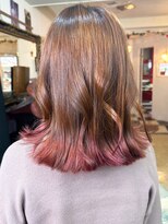 アルファ インタラクティブ エム フラワー(ALUFA interactive.M Flower)&nbsp;10代20代大人かわいい裾カラーピンクベージュミディアム