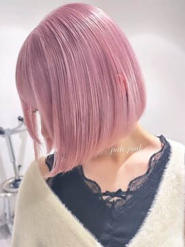 ベレーザ 渋谷(BELEZA) 4013ホワイトピンクニュアンスカラーぱっつん前髪ベビーピンク