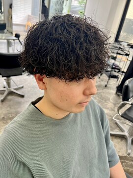 メンズヘアトーキョー 原宿(MEN'S HAIR TOKYO) 無造作ミディアムパーマツーブロックツイスパ刈り上げメンズ