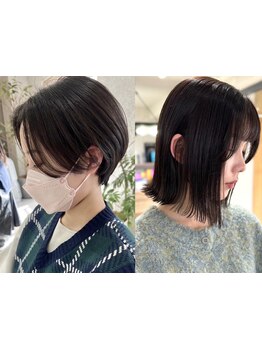 【360度美しいスタイル】小顔に見えるシルエットで大人可愛いショートスタイル［仙台/オージュア/学割U24］