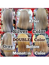 ダブルカラーやブリーチカラー、オーガニックカラーと水素トリートメントシステムでツヤサラになりましょう